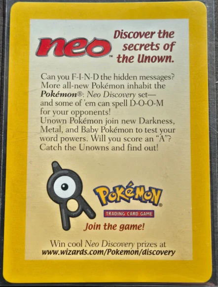 2001 Pokemon League Promo NO Entei - NEO INSERT CARD ONLY! WOTC