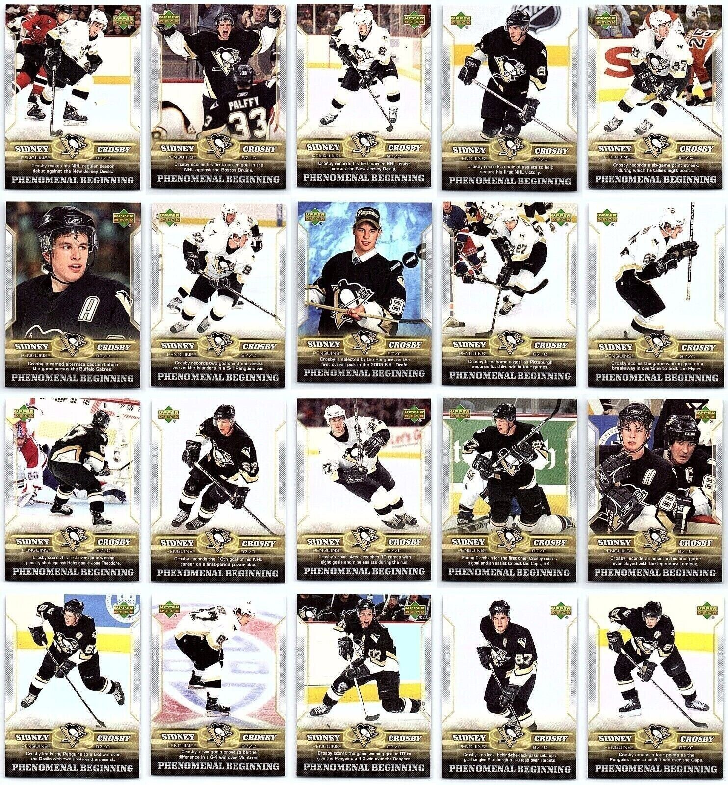 2005-06 Upper Deck Sidney Crosby Phenomenal Beginning RC Rookie Year Sports Card Single (1x Randomly Selected, Silver or Gold)