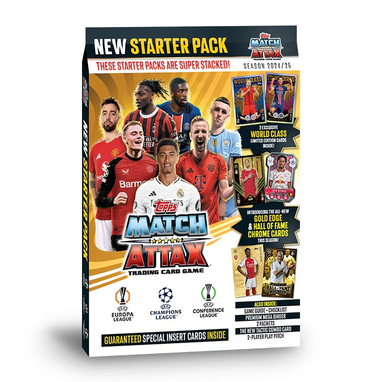 2024-25 Topps Match Attax Champions League Cards - Starter Pack (Album + 24 Cards + 2 LE Card)