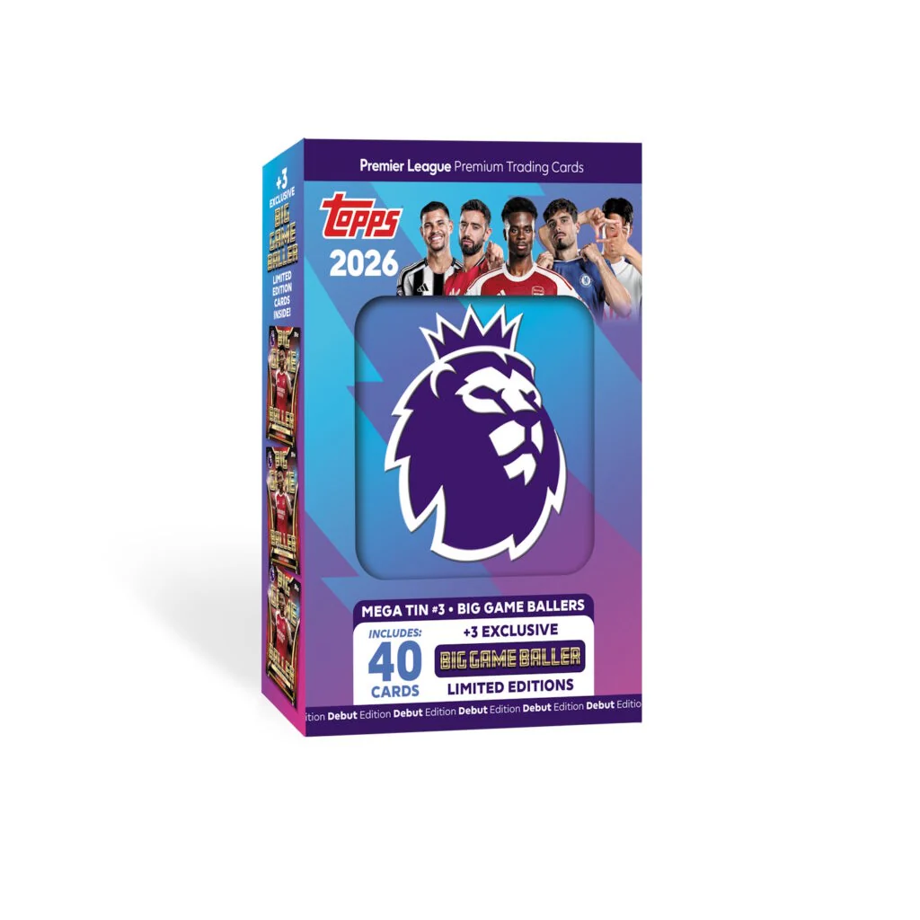 2025-26 Topps Premier League Debut Edition - Big Game Baller Mega Tin (40 Cards + 3 Limited Edition Cards)