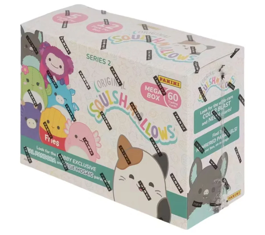 2025 Panini Squishmallows Series 2 Trading Cards Mega Box (Teal Pandora and Blue Mosaic Parallel Exclusive)