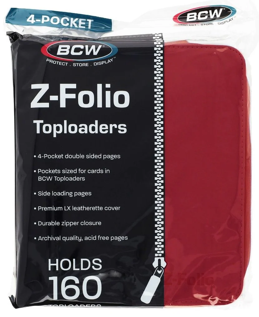 BCW 4-Pocket Z-Folio LX Album Toploaders Binder - Red