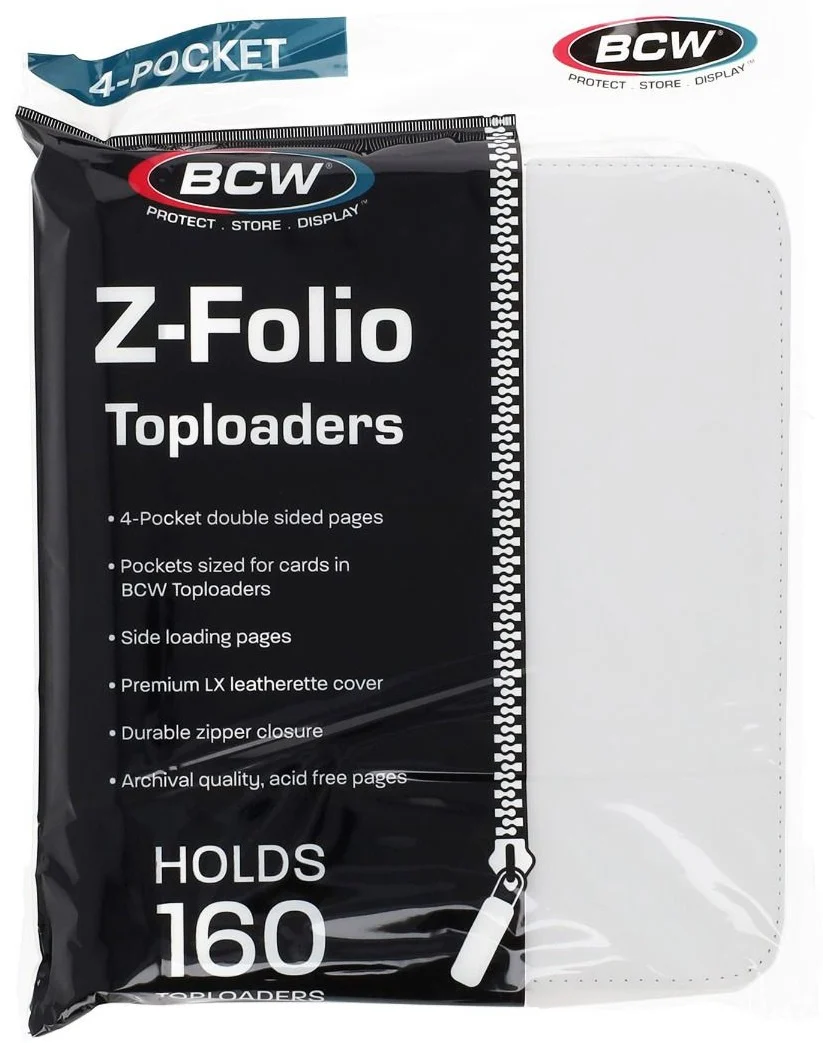 BCW 4-Pocket Z-Folio LX Album Toploaders Binder - White