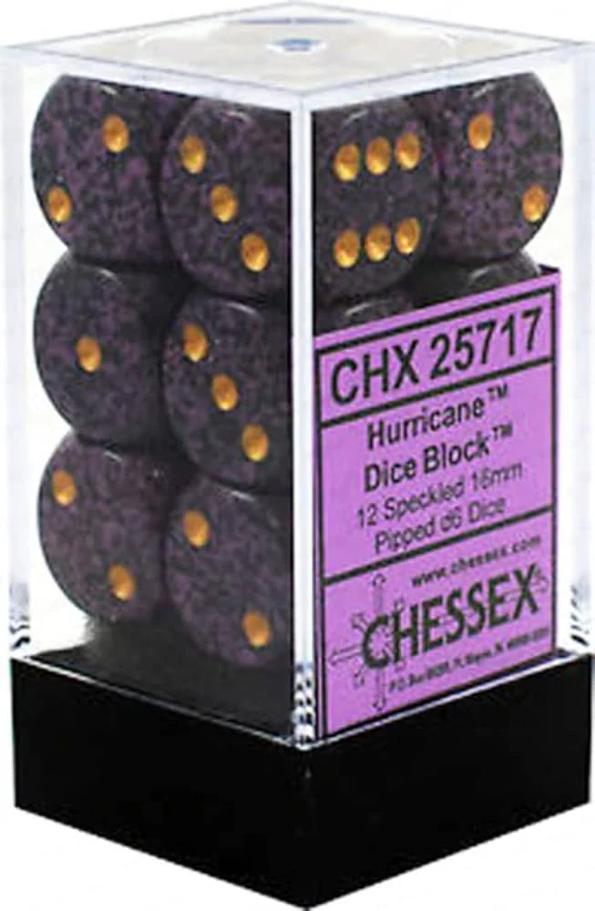 Chessex - Speckled 12D6-Die 16MM Dice Set CHX25717 - Hurricane