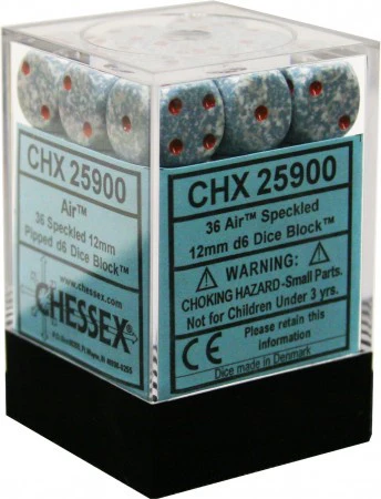 Chessex - Speckled 36D6-Die 12MM Dice Set CHX25900 - Air