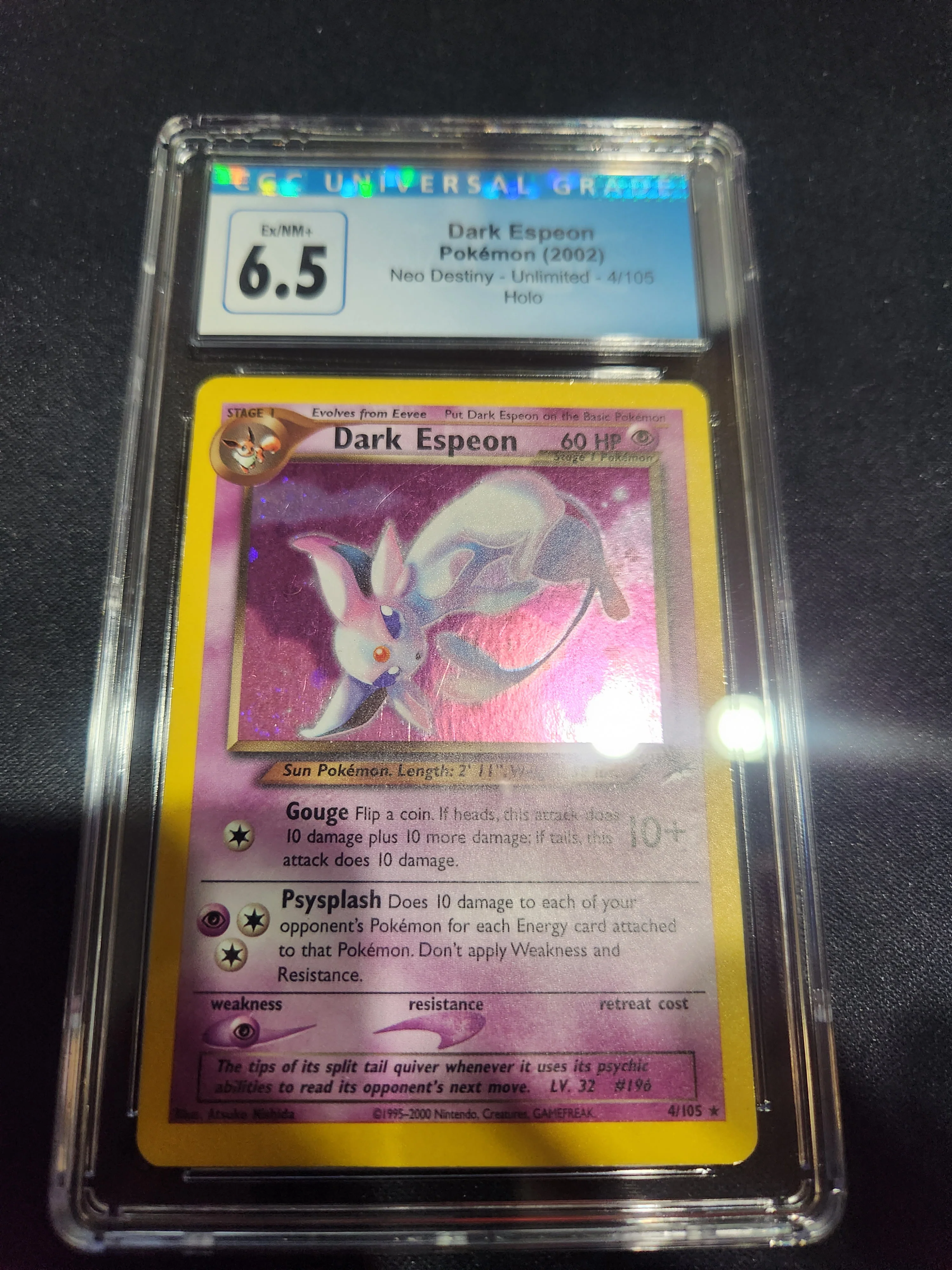 Dark Espeon - Pokemon (2002) Neo Destiny - Unlimited - 4/105 - Holo - CGC Graded 6.5