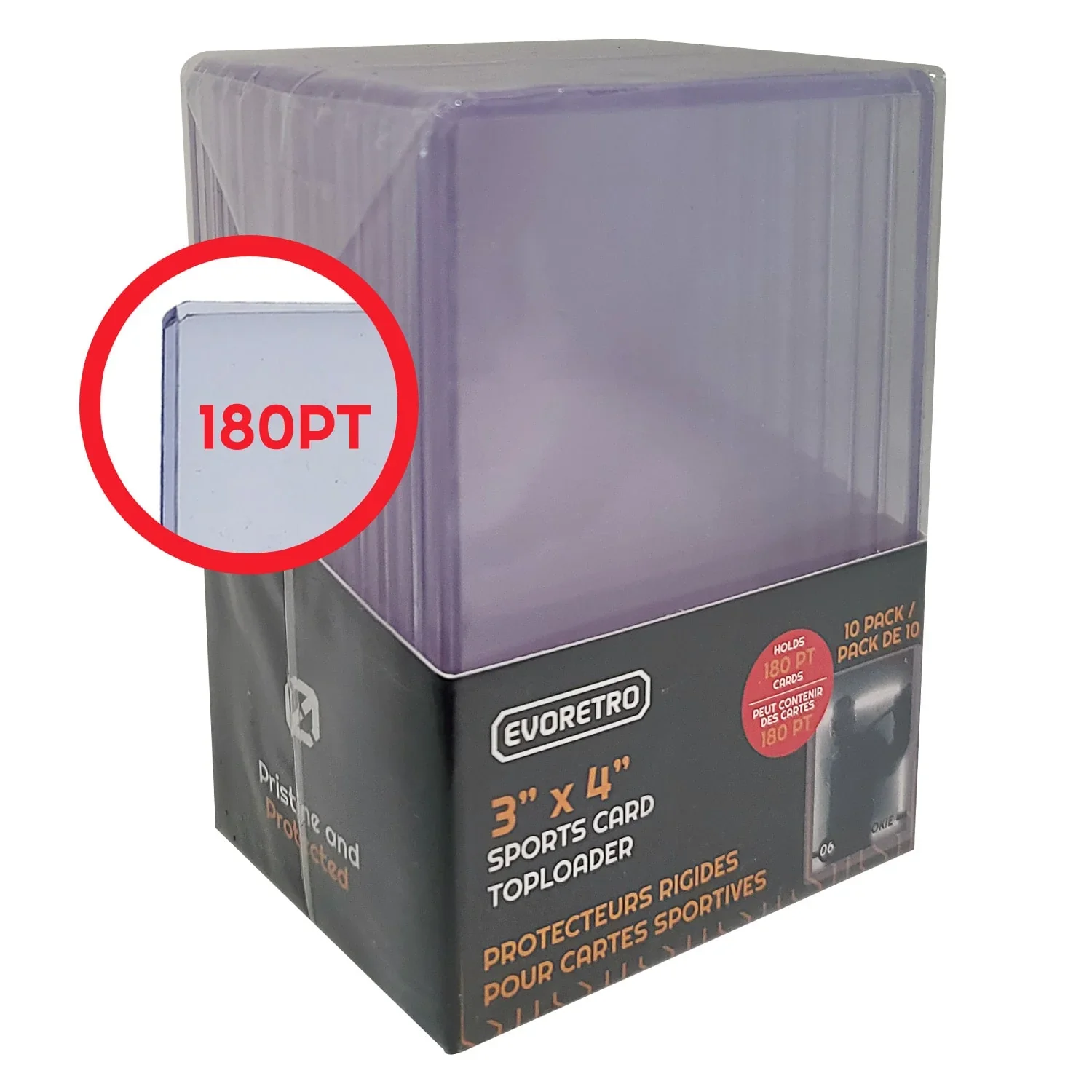 Evoretro - 3" X 4" Top Loader - Sports Card Protector 180 PT Clear Premium - 10 Pack