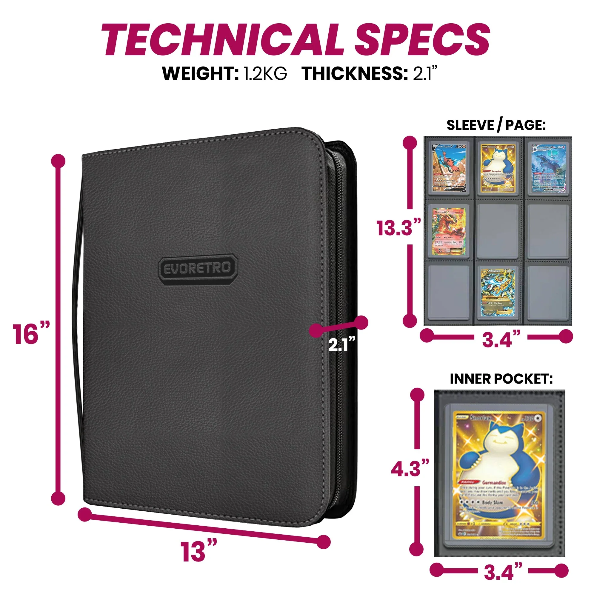 Evoretro - 9 Pocket Shield + Toploader Binder - White - Image 2