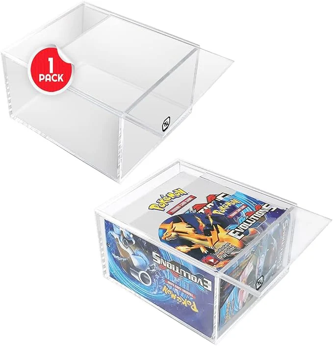 EvoRetro - Pokemon Booster Box Display Case With Sliding Lid Anti-UV - Acrylic Protector 4.0MM