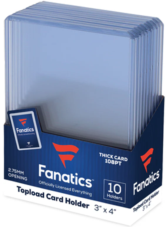 Fanatics 108pt Thick Topload Card Holder 3" x 4" 10ct