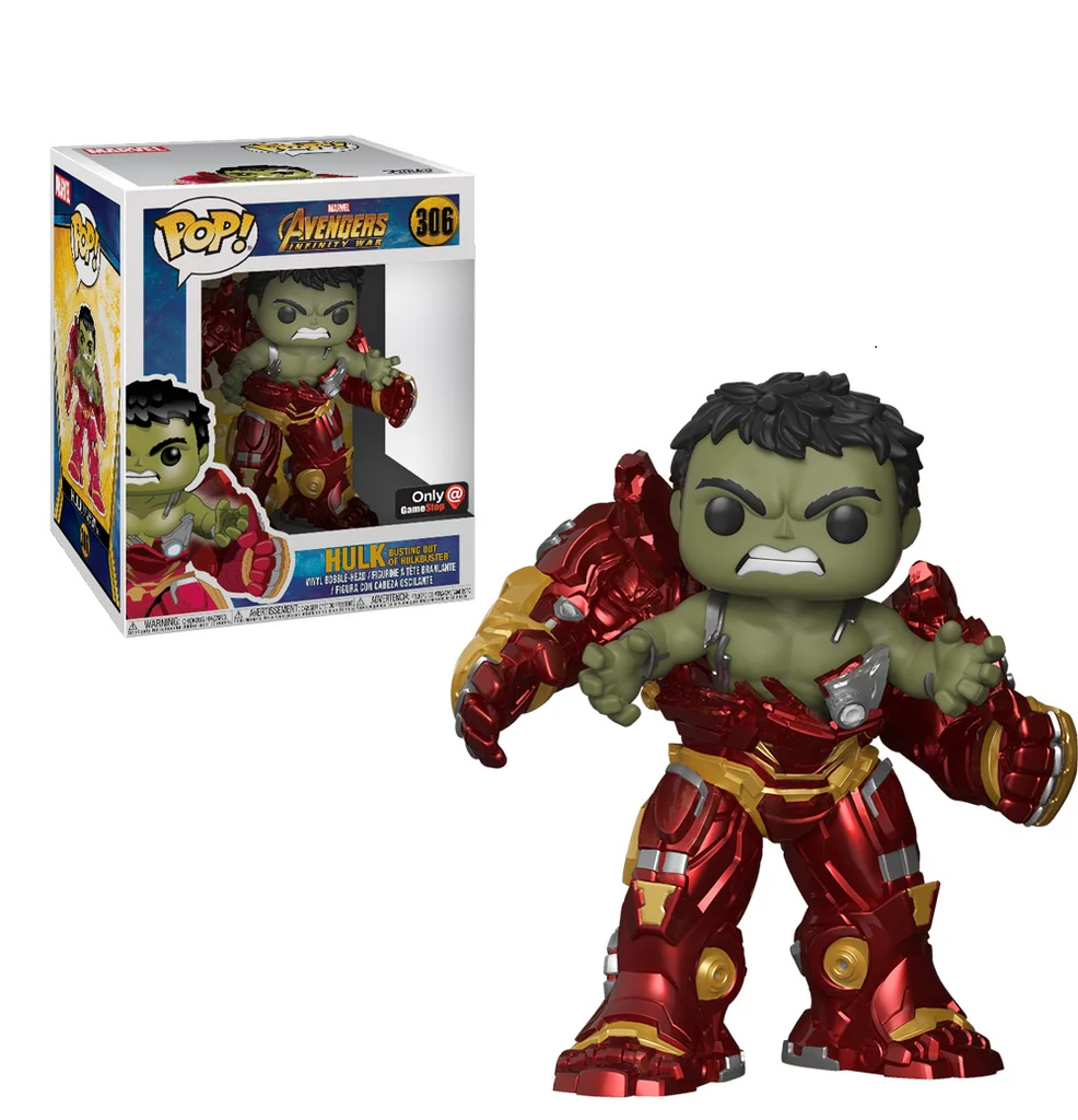 Funko POP! B: Marvel Avengers Infinity War - Hulk Busting Out of Hulkbuster #306 6" Vinyl Bobble-Head Figure (New Pre-Owned)