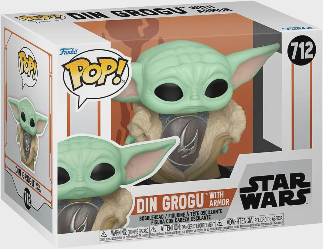 Funko POP! B: Star Wars - Din Grogu with Armor #712 Bobble-Head Figure (Pre-owned)