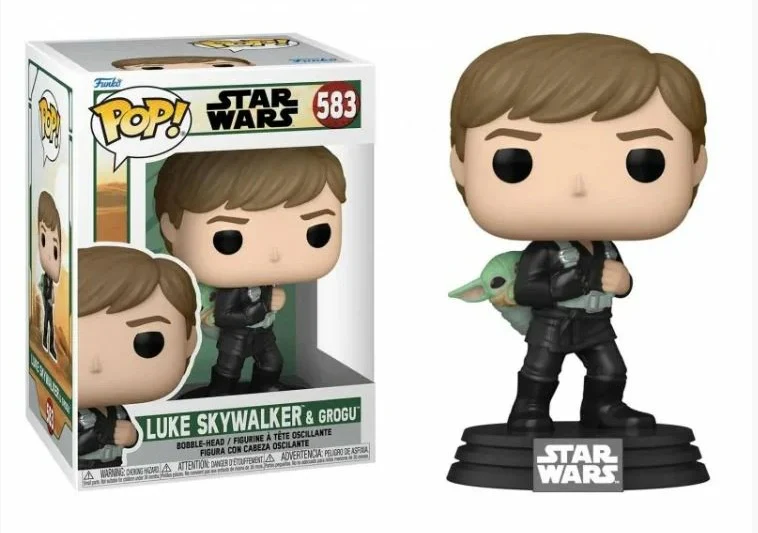 Funko POP! B: Star Wars - Luke Skywalker & Grogu #583 Bobble-Head Figure (Pre-owned)