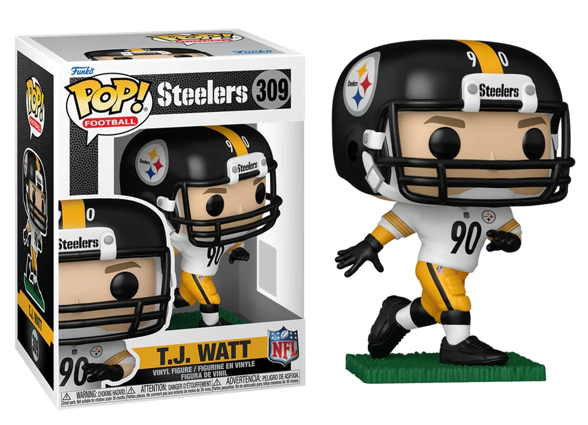 Funko POP! Football: Pittsburgh Steelers White Jersey - T.J. Watt #309 Vinyl Figure