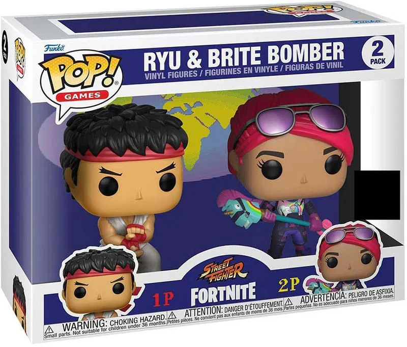 Funko POP! Games: Street Fighter x Fortnite - Ryu & Brite Bomber 2-Pack Vinyl Figure (Box Damaged)