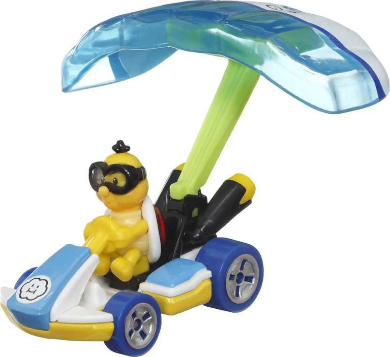 Hot Wheels Mario Kart Lakitu Standard Kart + Parafoil Glider