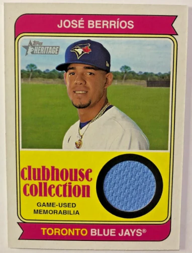 Jose Berrios - Toronto Blue Jays - Game-Used/Player Worn Swatch Relic Jersey Memorabilia Card - Sports Card Single (Randomly Selected, May Not Be Pictured)