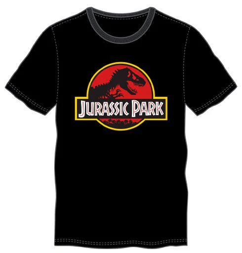 Jurassic Park - Jurassic Park Logo on Mens Black T-Shirt