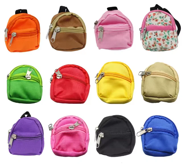 Labubu Doll Canvas School Backpack Bag Exciting Macaron, Have a Seat & Big into Energy Labubu Plush Doll V1 V2 V3