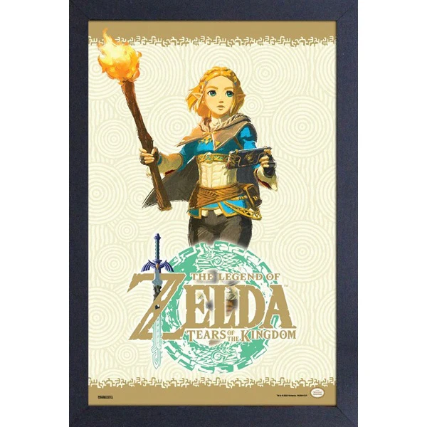 LOZ Tears of the Kingdom Zelda Torch 11X17 Framed Print (Local Pick-Up Only)