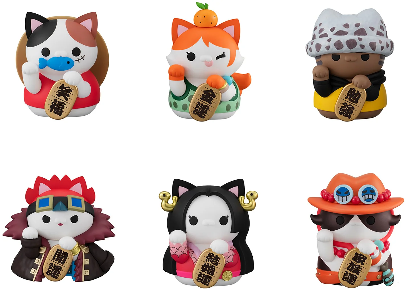 Megahouse Mega Cat Project One Piece Nyanpiece Nyan! Fortune Lucky Cat Pirates Blind Box (1 Random Blind Box)