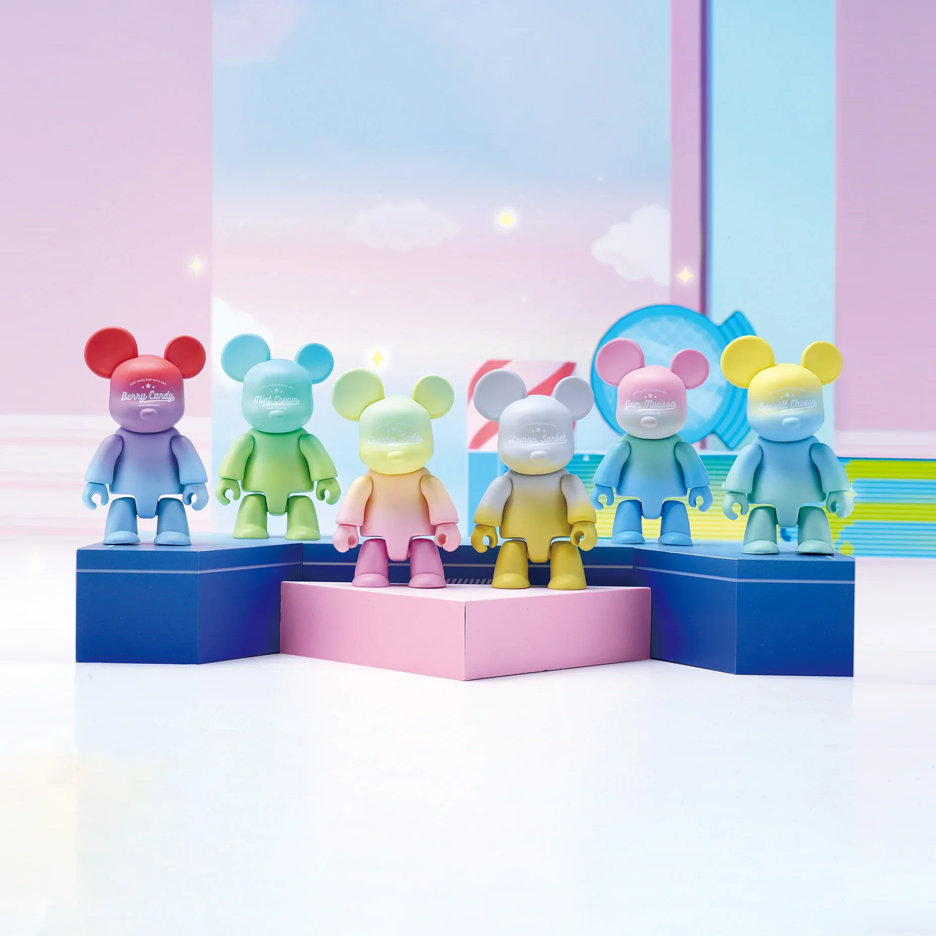 Miniso X Qee Candy Series Blind Box Bear Figure (1 Random Blind Box)