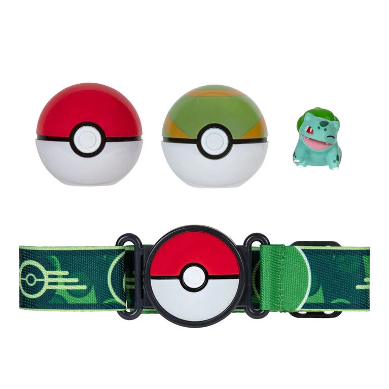 Pokemon Clip 'N' Go Belt Set - Bulbasaur + Poké Ball and Nest Ball