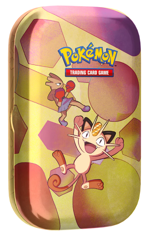 Pokemon Scarlet & Violet 151 TCG Mini Single Tin - Meowth and Hitmonchan