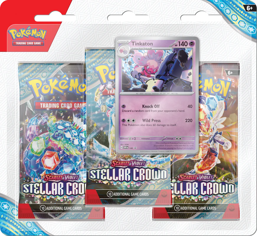 Pokemon Scarlet & Violet: Stellar Crown 3 Pack Blister - Tinkaton