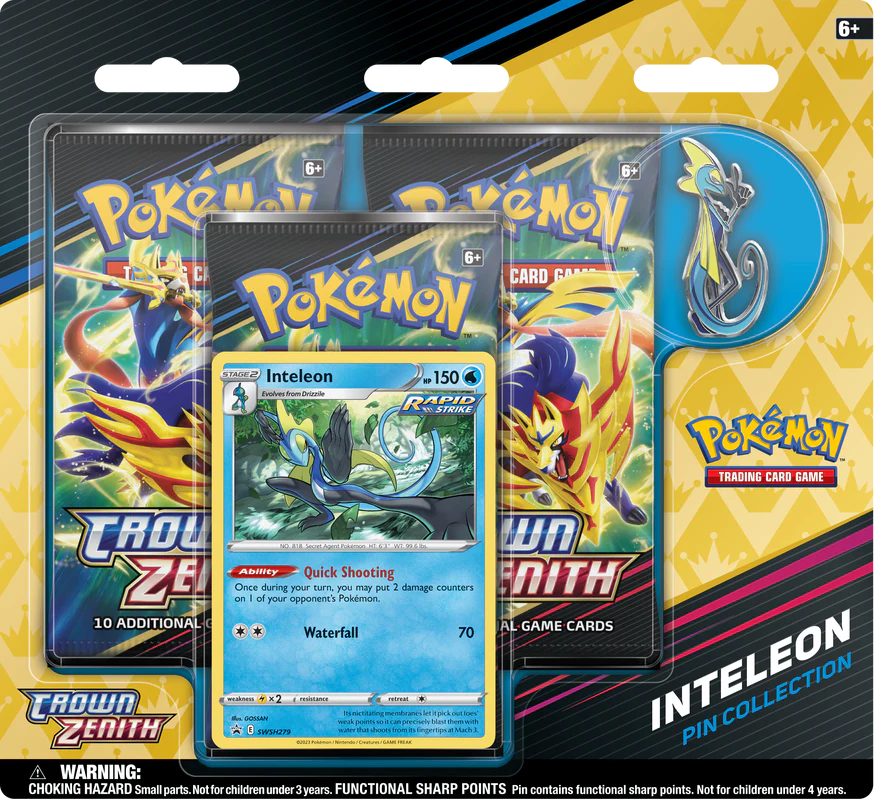 Pokemon TCG - Crown Zenith - Pin Collection - Inteleon
