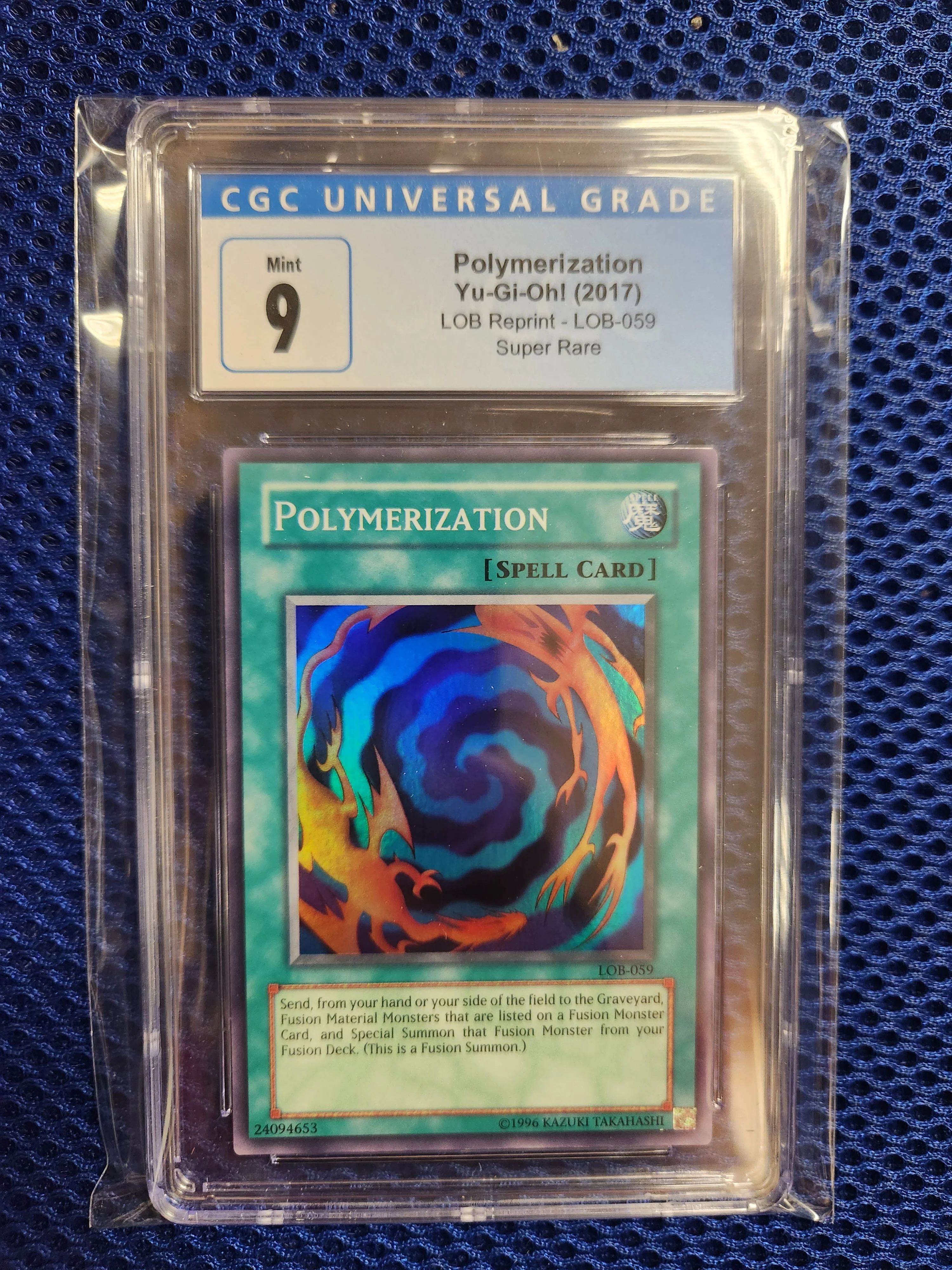 Polymerization - Yu-Gi-Oh! (2017) - LOB Reprint - LOB-059 Super Rare - CGC Graded 9