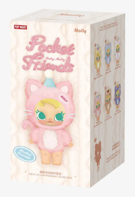 POP MART Baby Molly Pocket Friends Series Vinyl Plush Pendant Blind Box (1 Random Blind Box)