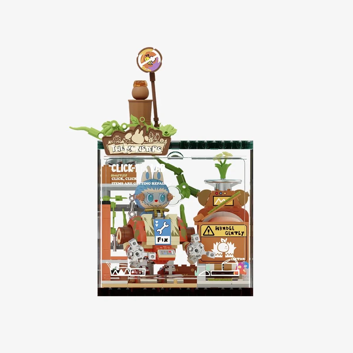 POP MART The Monsters Forest Secret Base Series Click-Fix Labubu Figure Block Set