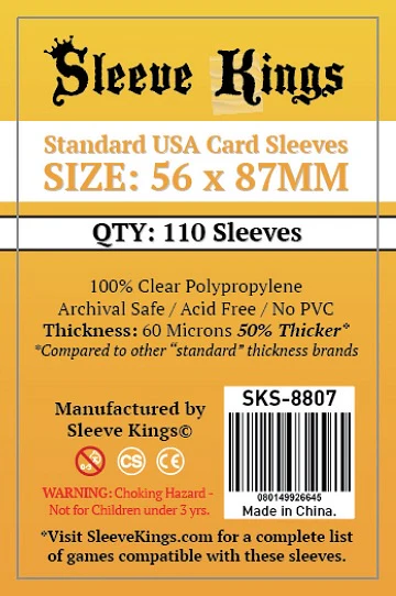 Sleeve Kings Standard USA Card Sleeves 56 x 87 MM 110ct