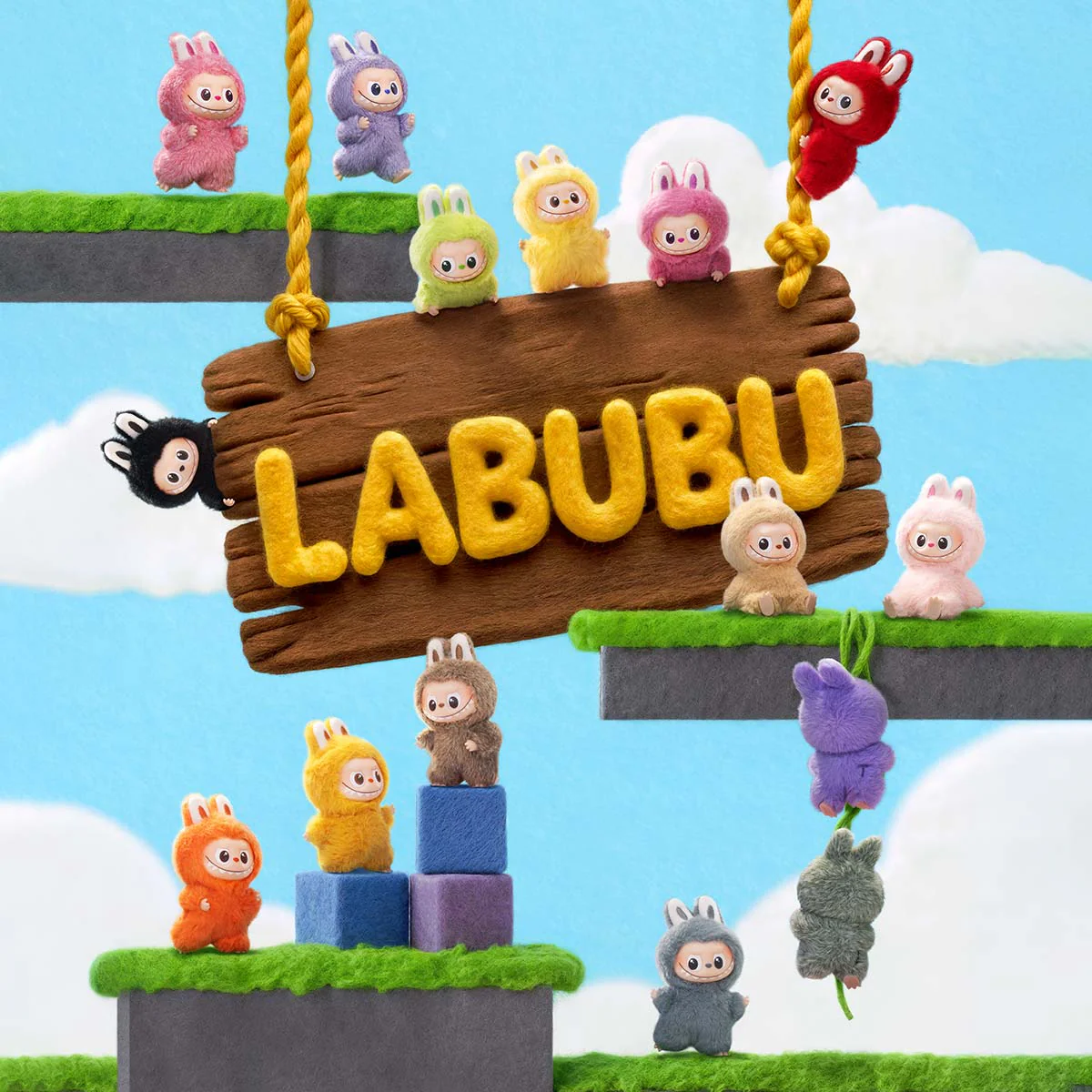 THE MONSTERS Pin for Love Series-Vinyl Plush Labubu Pendant Blind Box (N-Z) (1 Random Blind Box)