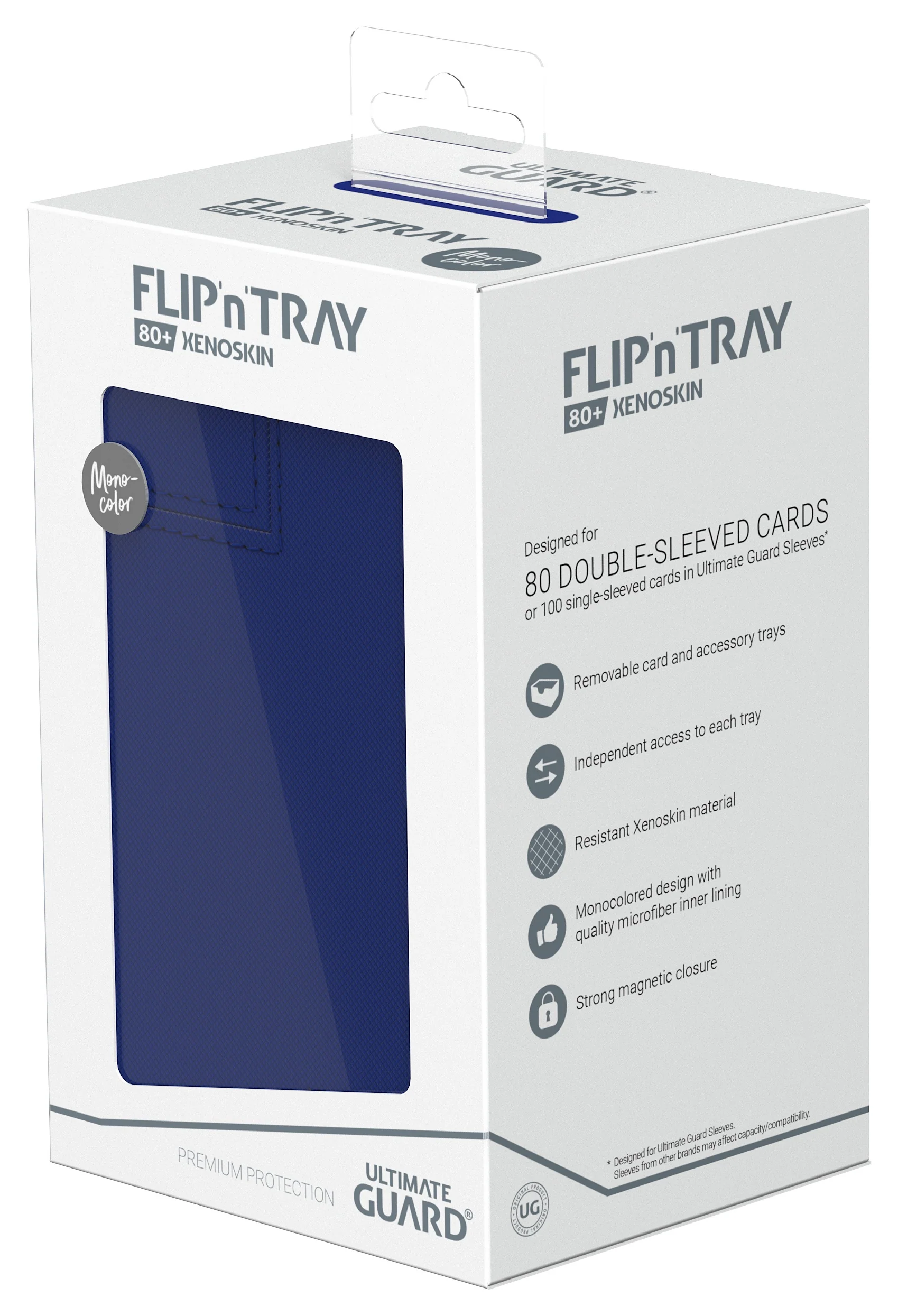 Ultimate Guard Twin Flip n Tray XenoSkin Monocolor Deck Case 80+ - Blue