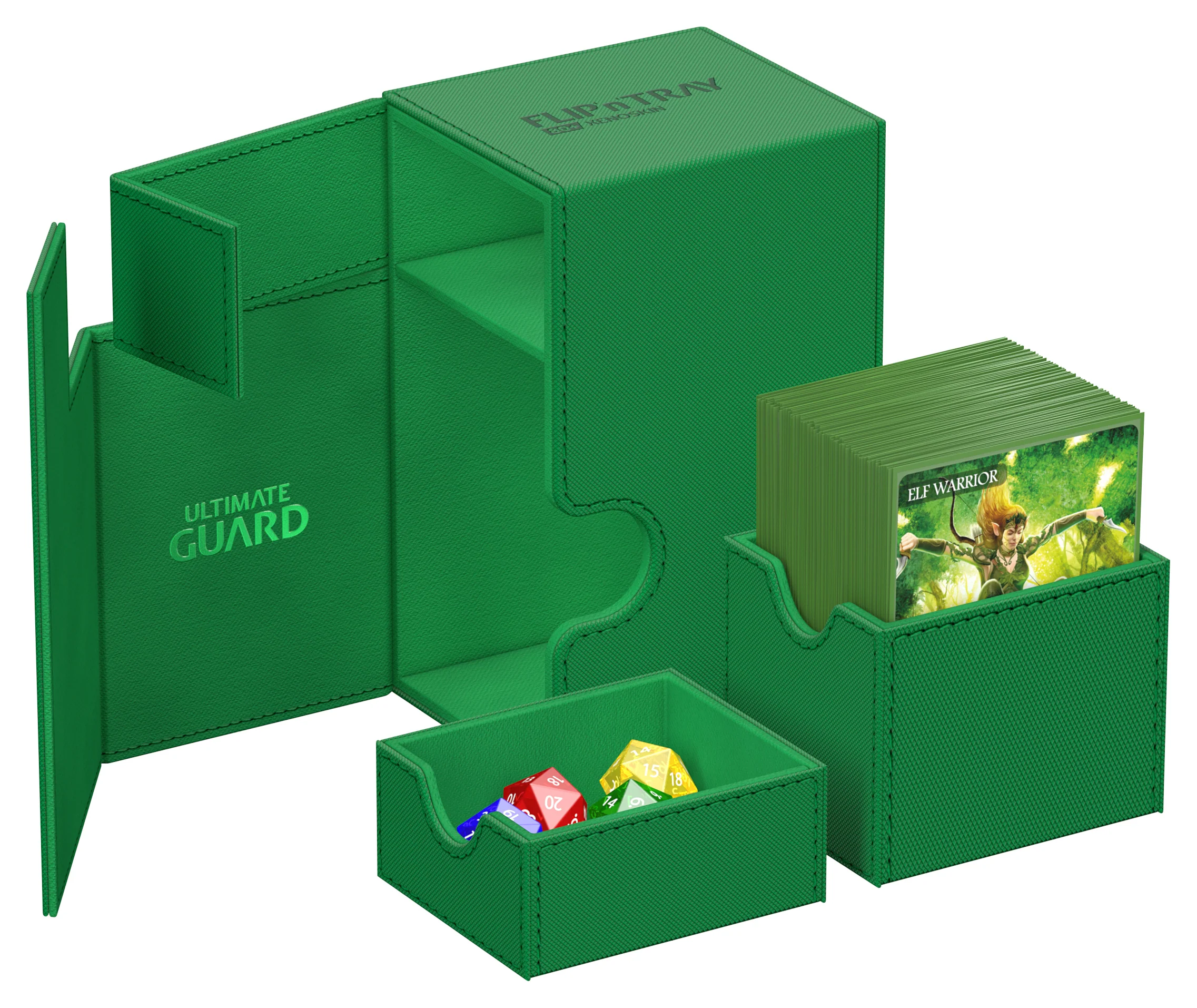 Ultimate Guard Twin Flip n Tray XenoSkin Monocolor Deck Case 80+ - Green - Image 2