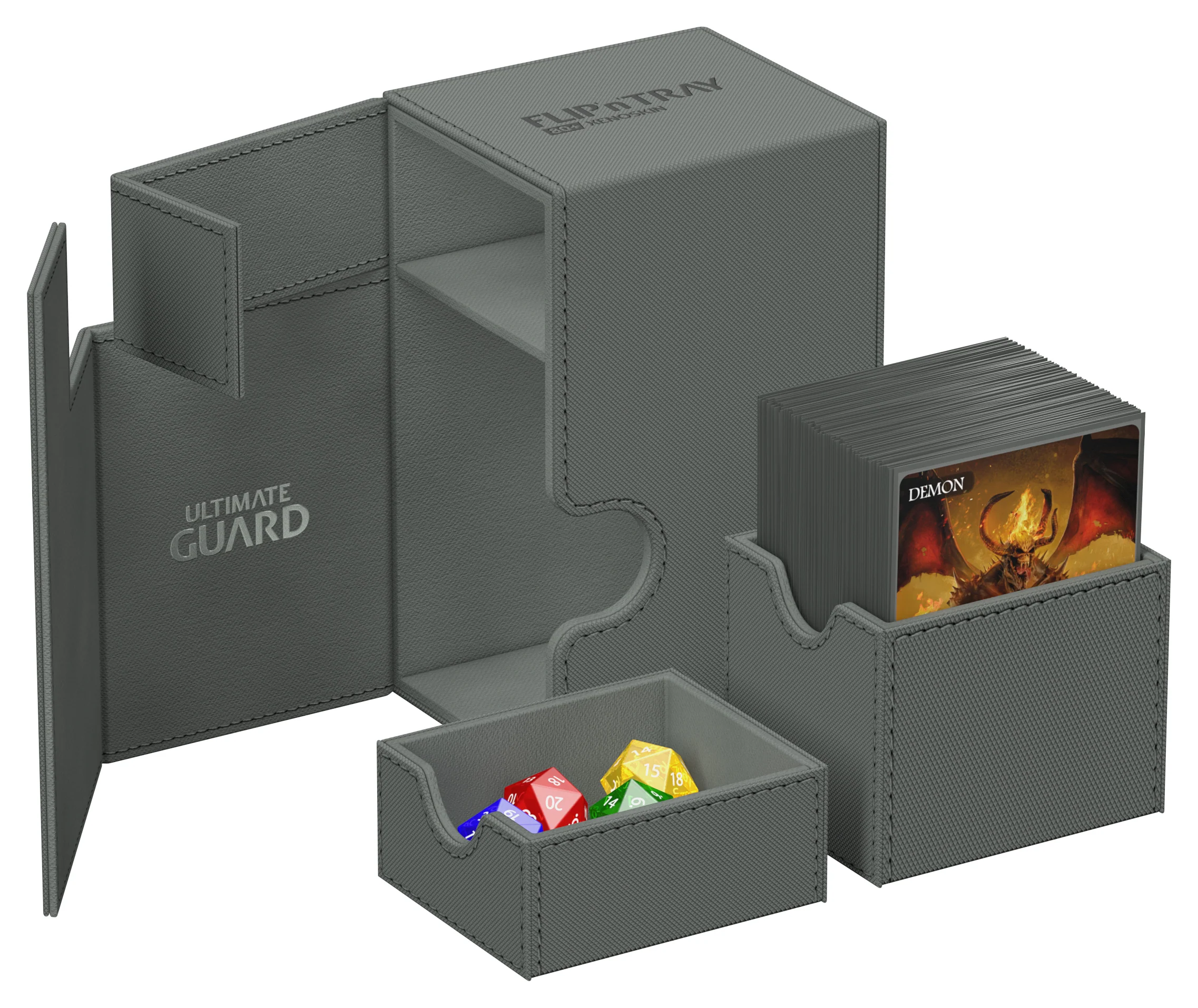 Ultimate Guard Twin Flip n Tray XenoSkin Monocolor Deck Case 80+ - Grey - Image 2