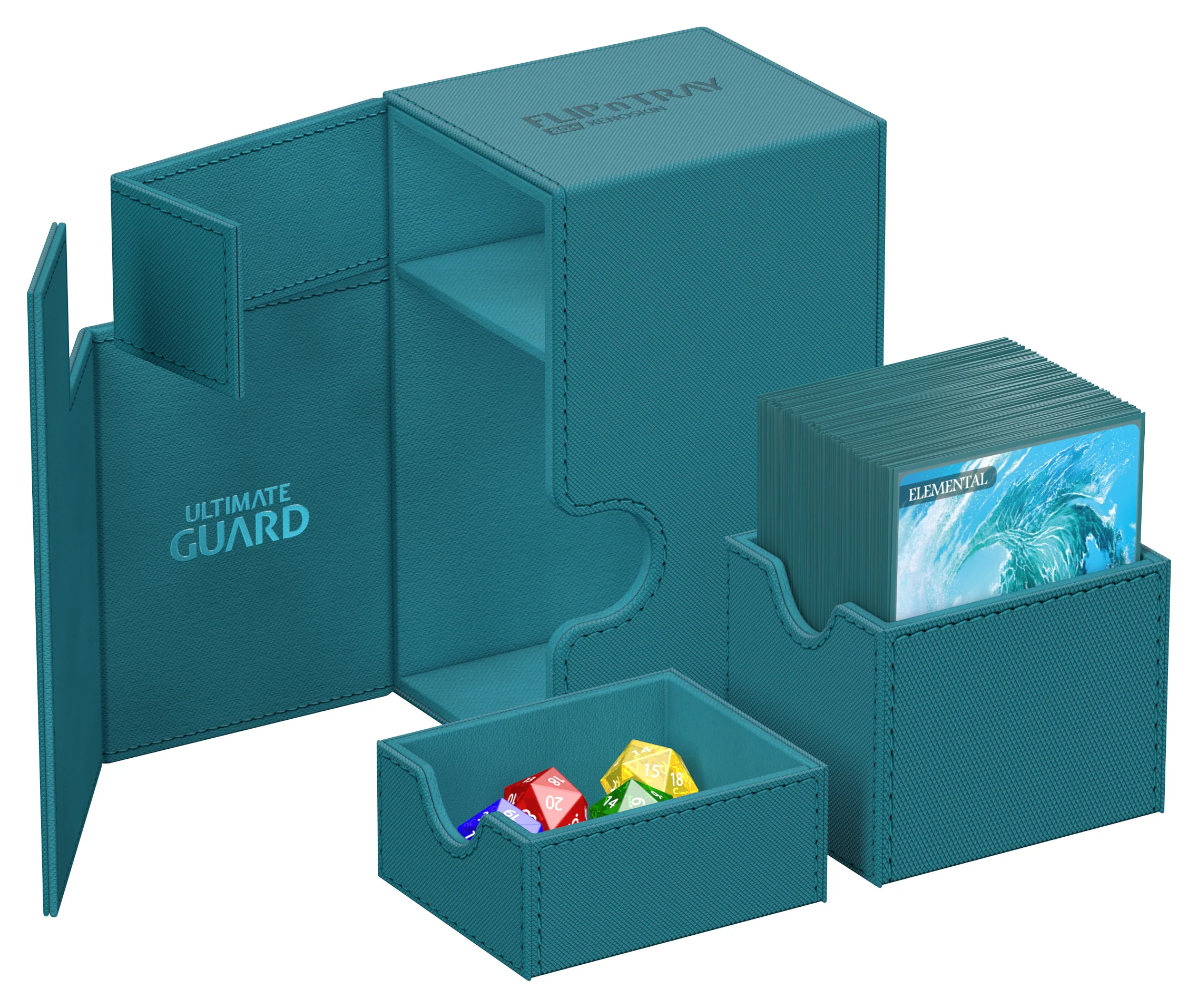 Ultimate Guard Twin Flip n Tray XenoSkin Monocolor Deck Case 80+ - Petrol - Image 2