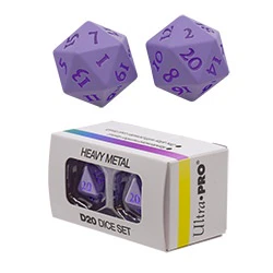 Ultra Pro Heavy Metal D20 2 Dice Set - Vivid Purple