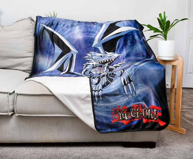 Yu-Gi-Oh! Blue-Eyes White Dragon 45" x 60" Fleece Throw Blanket - Image 2